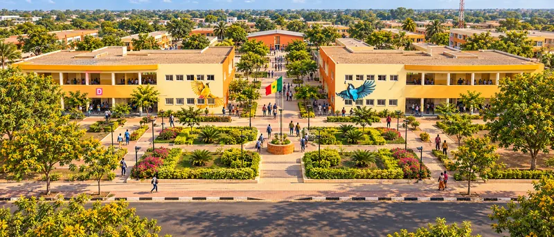Vue du ciel du campus de l'université de Bambey